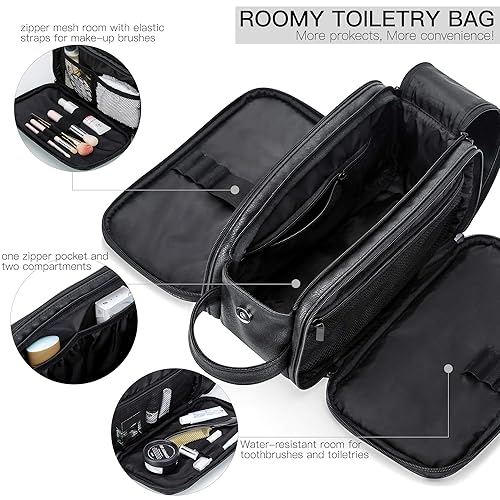 Miniatura 3 de Elviros - Bolsa para artículos de aseo personal para hombre, resistente al agua, organizador de artículos de aseo personal para viajes largos, de