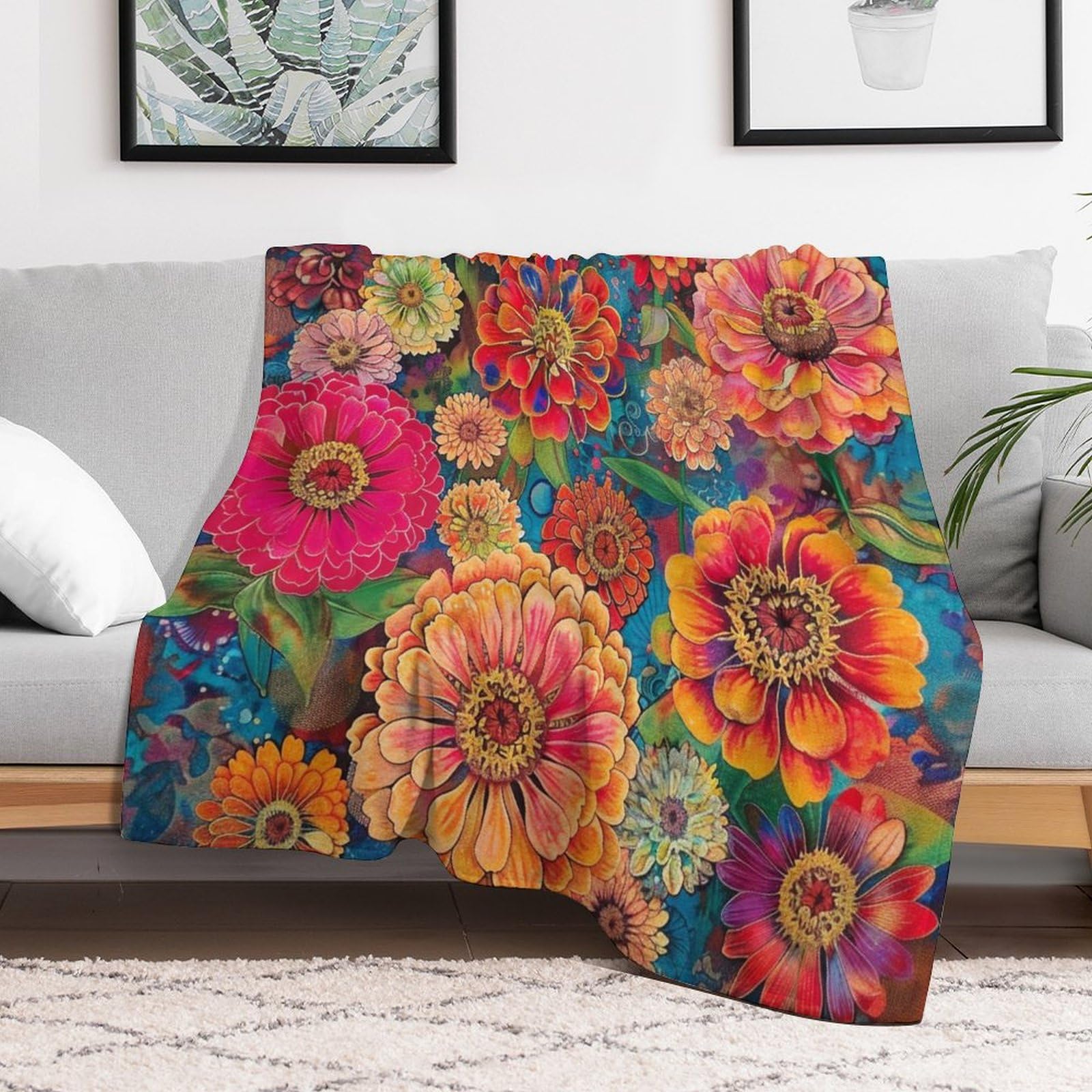 Manta De Franela Suave 150x200 Cm, Ideal Para Cama, Sofá O Viajes, Diseño De Pintura China, Perfecta Para Otoño E Invierno