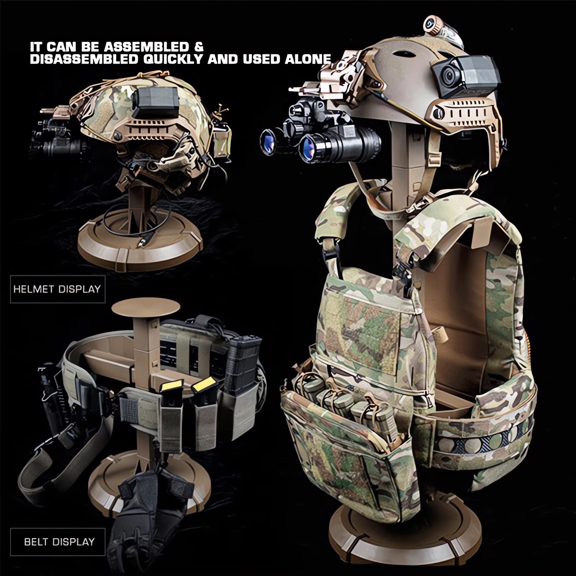 Amazon.co.jp: タクティカルギアスタンド、ベストヘルメット設備展示台