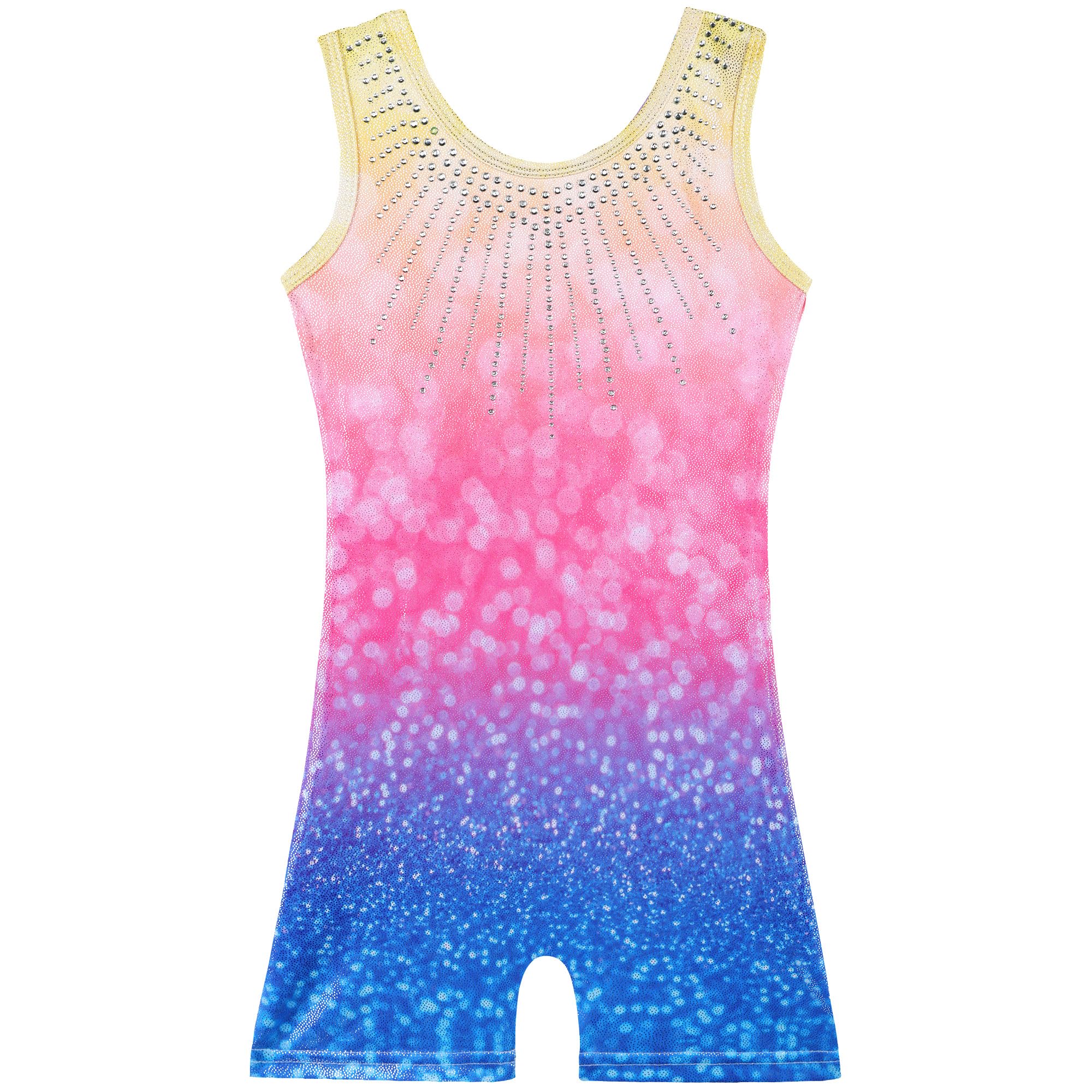 ZNYUNE Turnanzug Mädchen Ärmellos | Farbenfrohe Gymnastikbekleidung Leotard für 3-15 Jahre