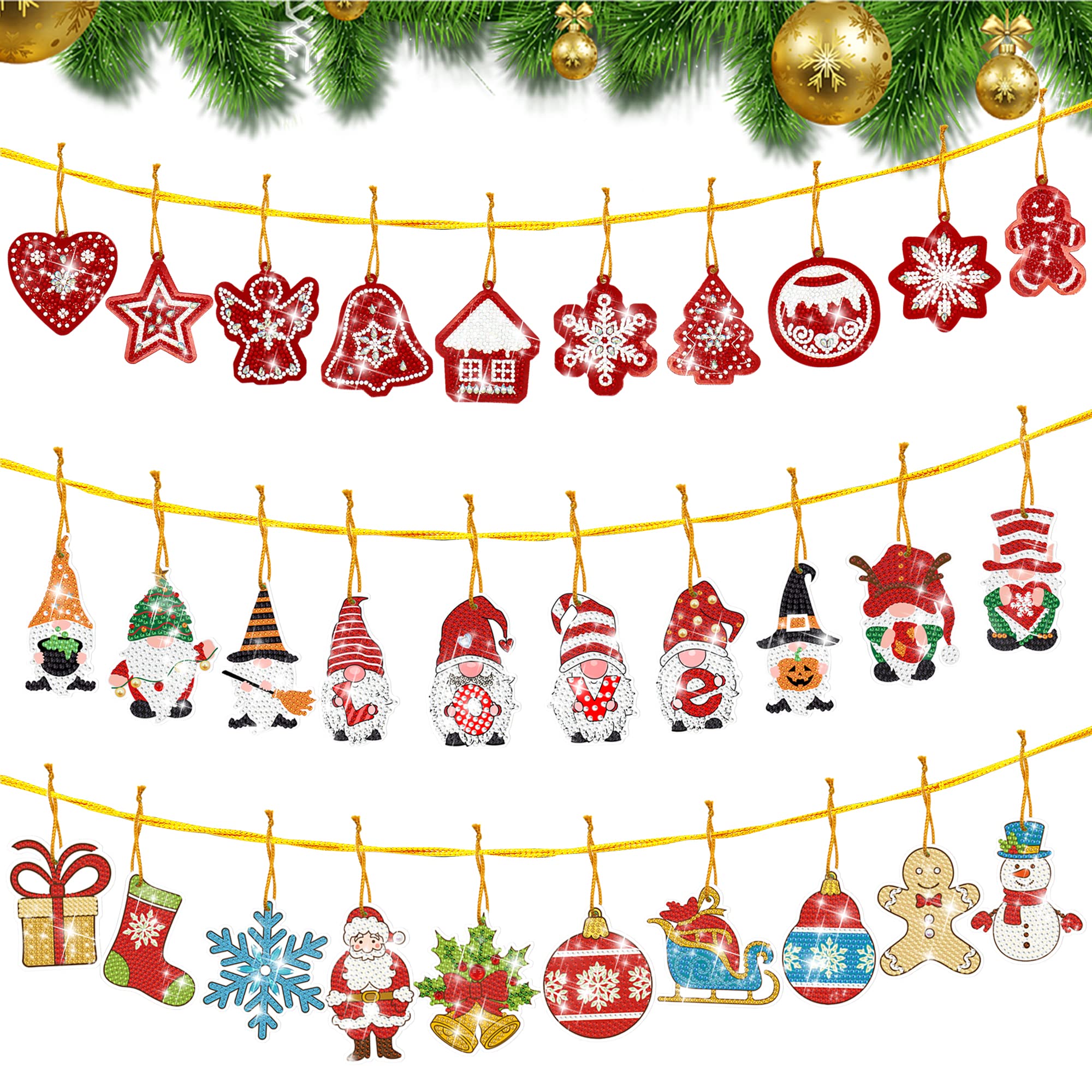 YMIFEEY 5D Fai Da Te Pittura Diamante Portachiavi Fiocco Di Neve DIY Kit Decorativi Pendente (8