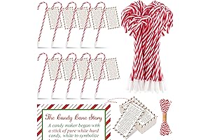 Zhanmai 121 Pcs Meaningful Gifts Candy Cane Cards Set