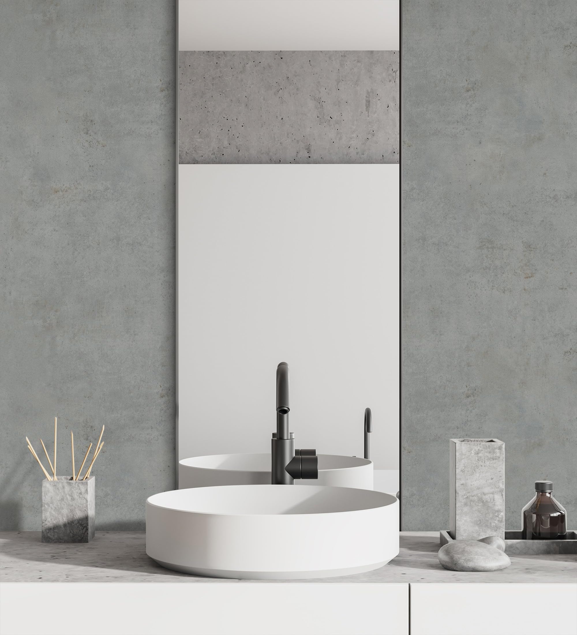 GAULAN 682765 - Carta da parati vinilica lavabile effetto microcemento con texture ruvida per pareti soggiorno cucina bagno camera da letto corridoio - Rotolo di 10 m x 0,53 m