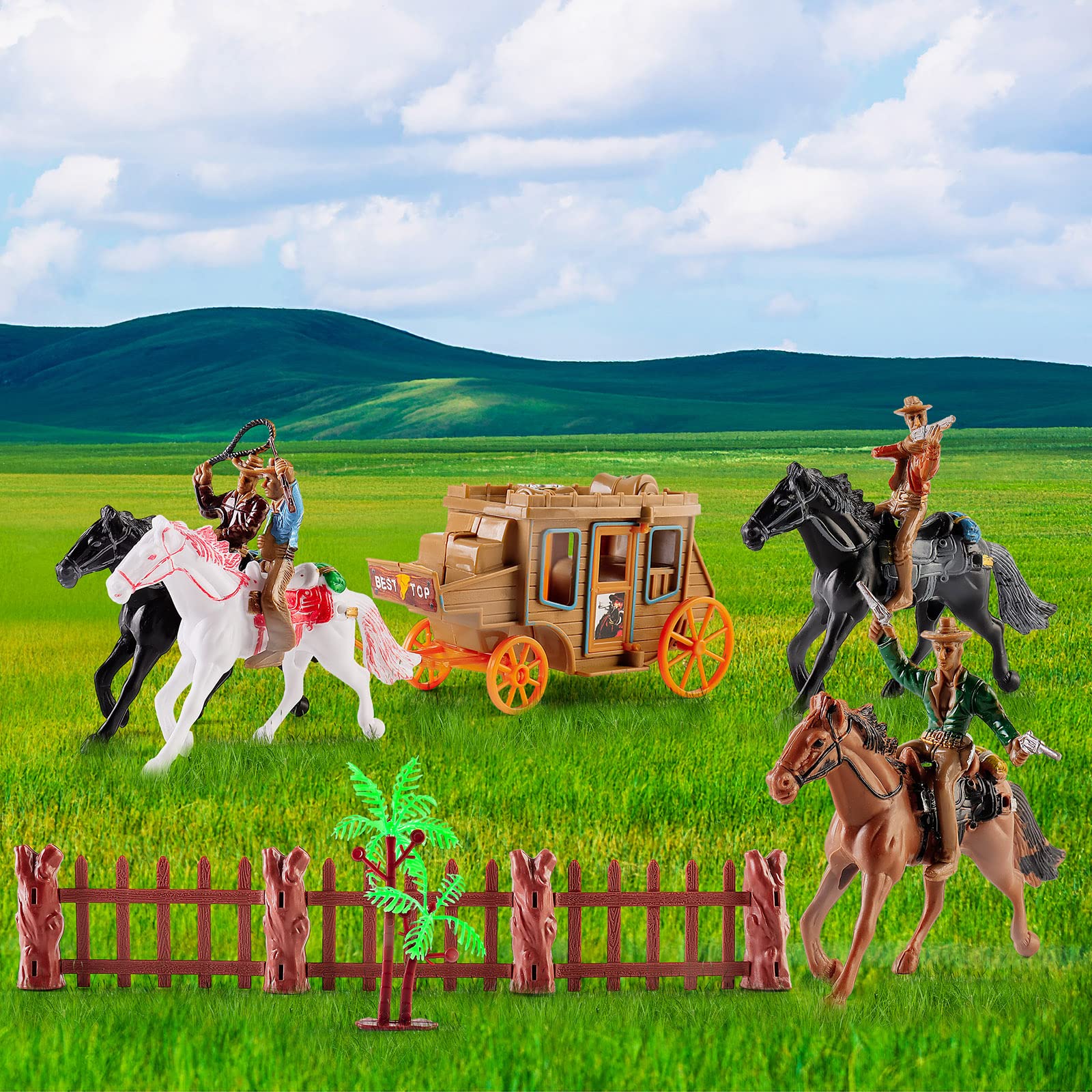 Amazon.co.jp: deAO 農場の馬のおもちゃ フィギュア プレイセット 西洋