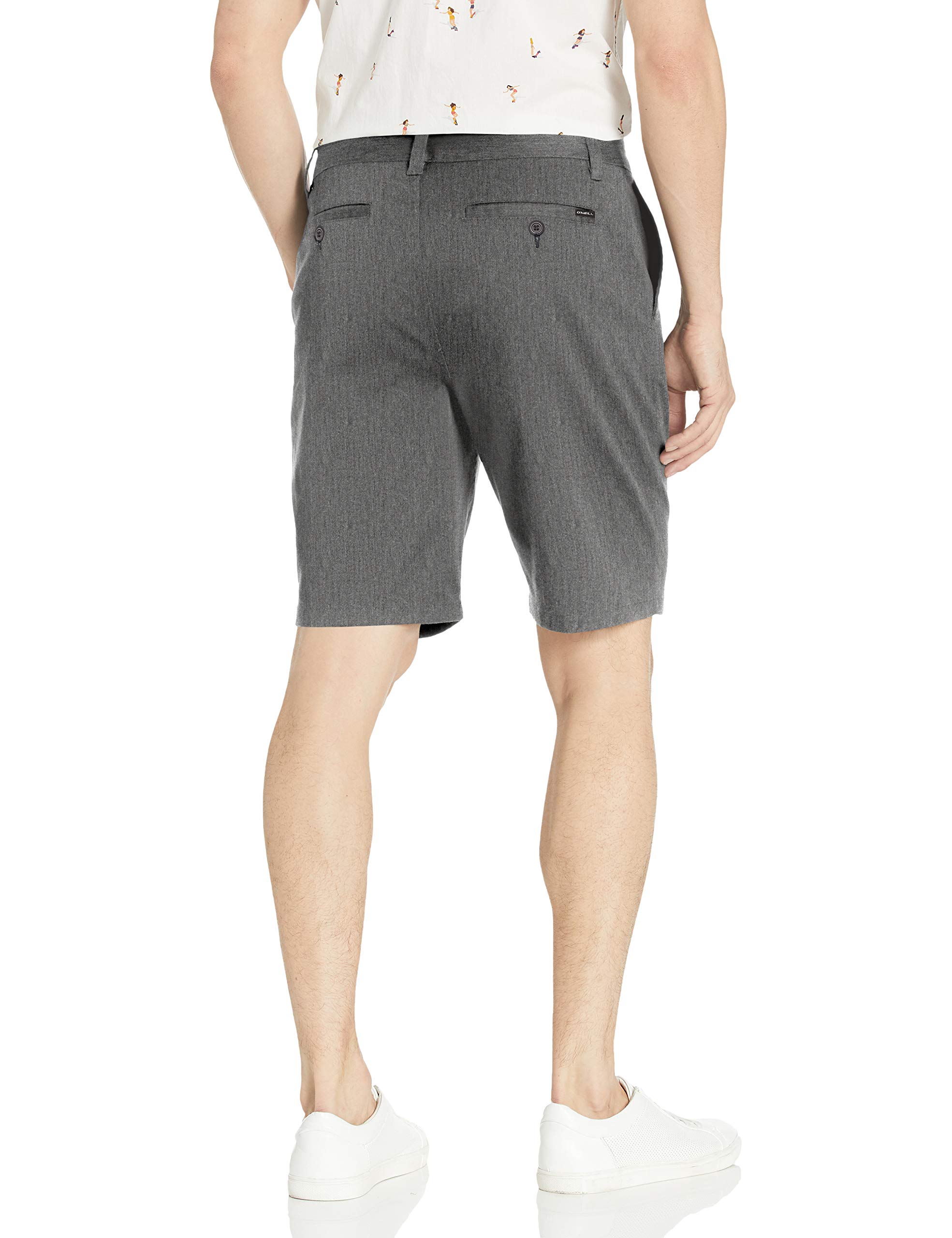 O'Neill Men's 21 Inch Outseam Hybrid Stretch Walk Short, Dark Charcoal/Contact, 38