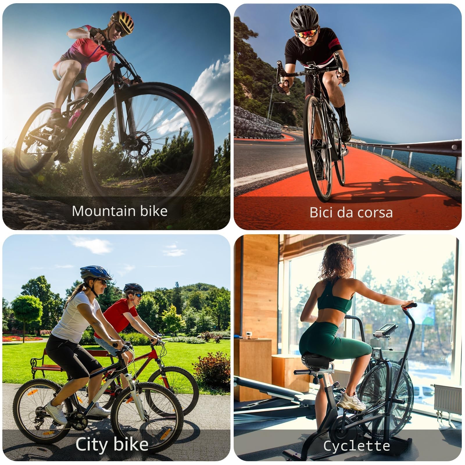 Homoto Sella Bici con memore imbottito,Sella Bici Da Corsa, rivestimento impermeabile per bici da corsa urbane, per uomo e donna (Nero)