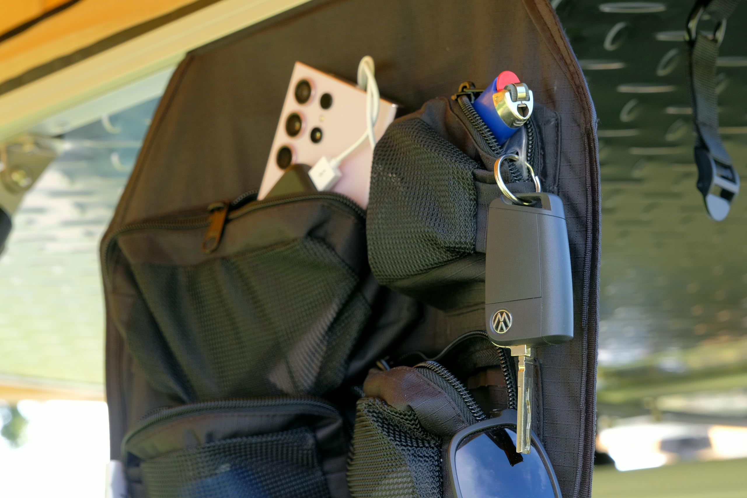 PKW Dachzelt Organizer für die Kederleiste, Auto Dachzelt Gadgets und Camping Zubehör, Dachzelt Zubehör, Universell für Dachzelte