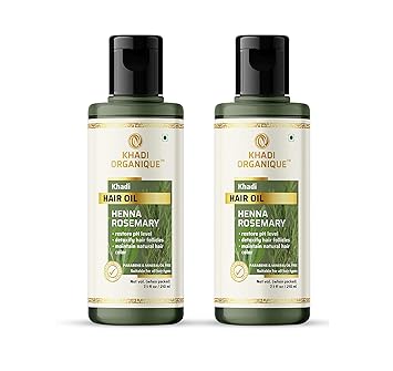 Khadi Organique Henna Rosemary Hair Oil pack of 2