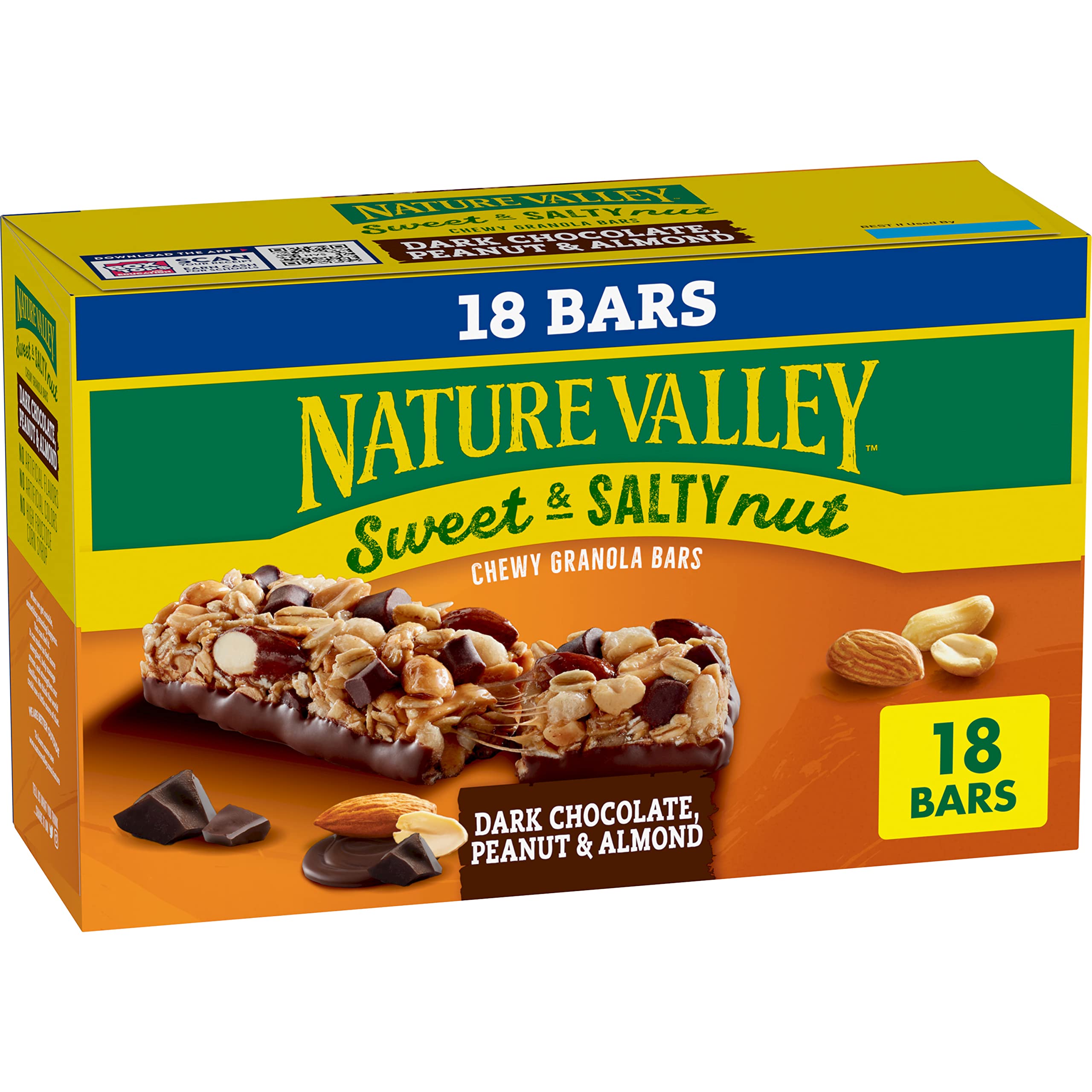 Granola Bars, Sweet and Salty Nut, Dark Chocolate Peanut and Almond, 18 Bars, 21.6 OZ