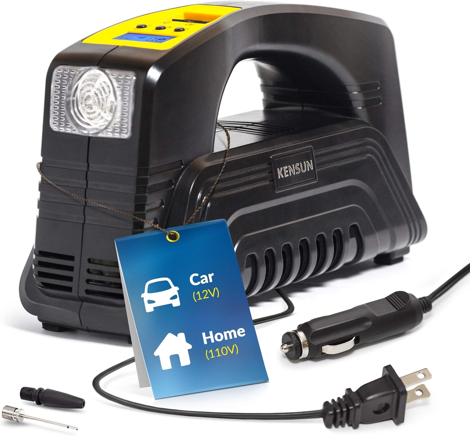 Kensun Bike Tire Pump 110V AC Home / 12V DC Car Electric Powered