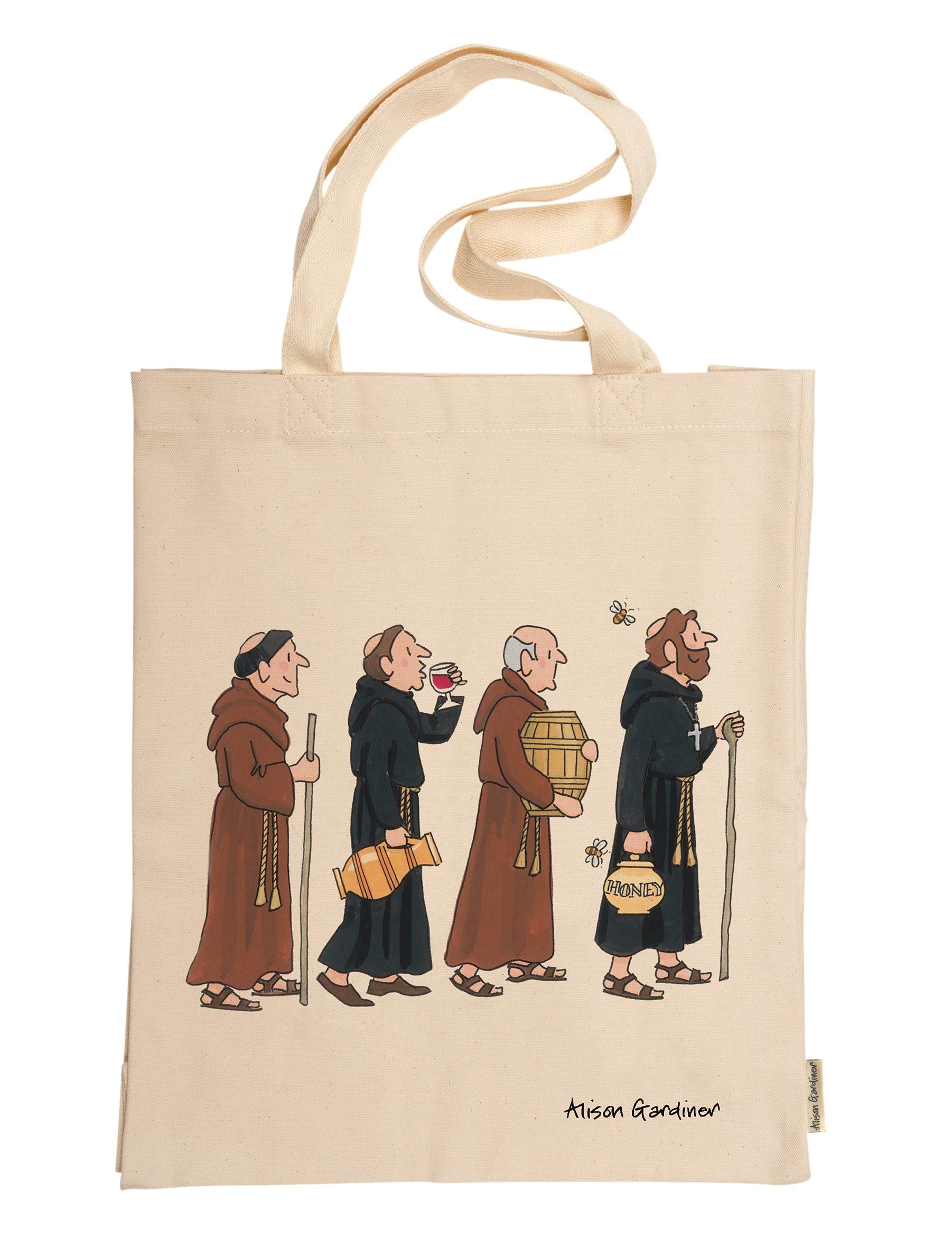 Amazon Com Alison Gardiner Famous Illustrator Monks Christian Procession Commemorative 100 Cotton Tote Bag Premium Quality And Detail Home Kitchen
