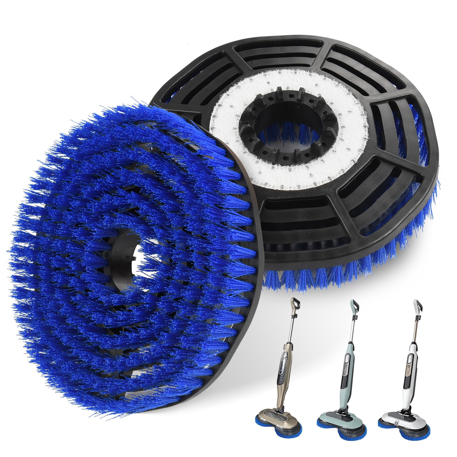 AGOOG 2 Pack Blue Steam Mop Pad Replacement Brush Heads, Exclusively for the Shark Steam Mop S7000 Series, Upgraded Nylon Design, Gentle and Meticulous Polishing, Deep Clean Hard Floors