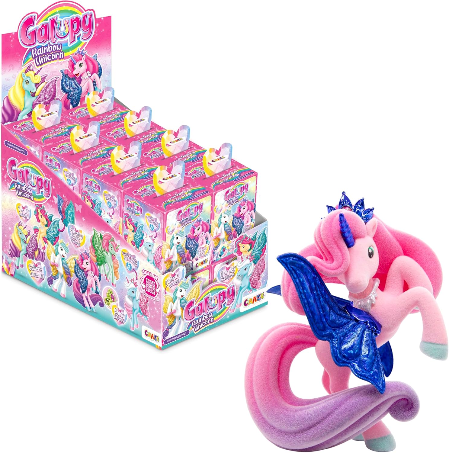 GALUPY Rainbow Unicorn – Présentoir Complet avec 16 x