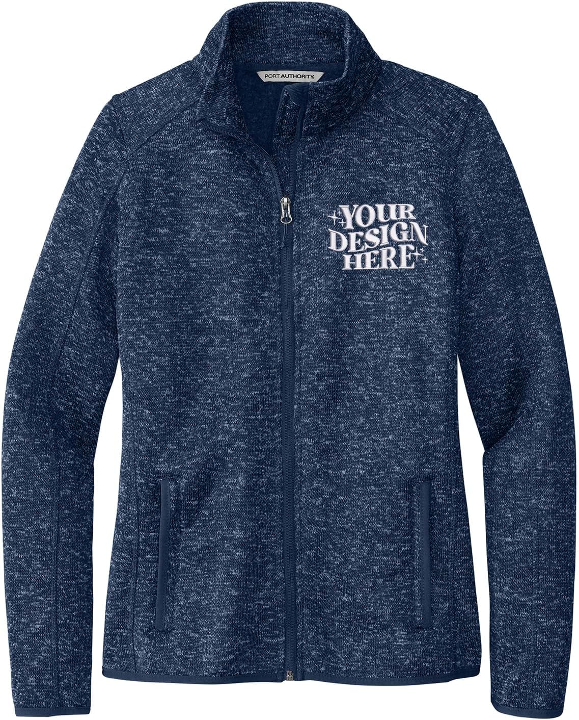 INK STITCH Women L232 Custom Design your Own Logo Texts Stitching Sweater Fleece Jackets - 3 Colors