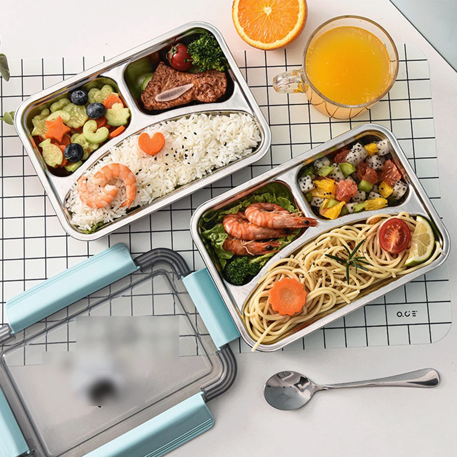 Thermischer Lebensmittelbehälter, Isolierte Lunchtasche aus Edelstahl mit Löffel, auslaufsicheres Geschirr for Lebensmittelbehälter, Küchenzubehör(Pink)