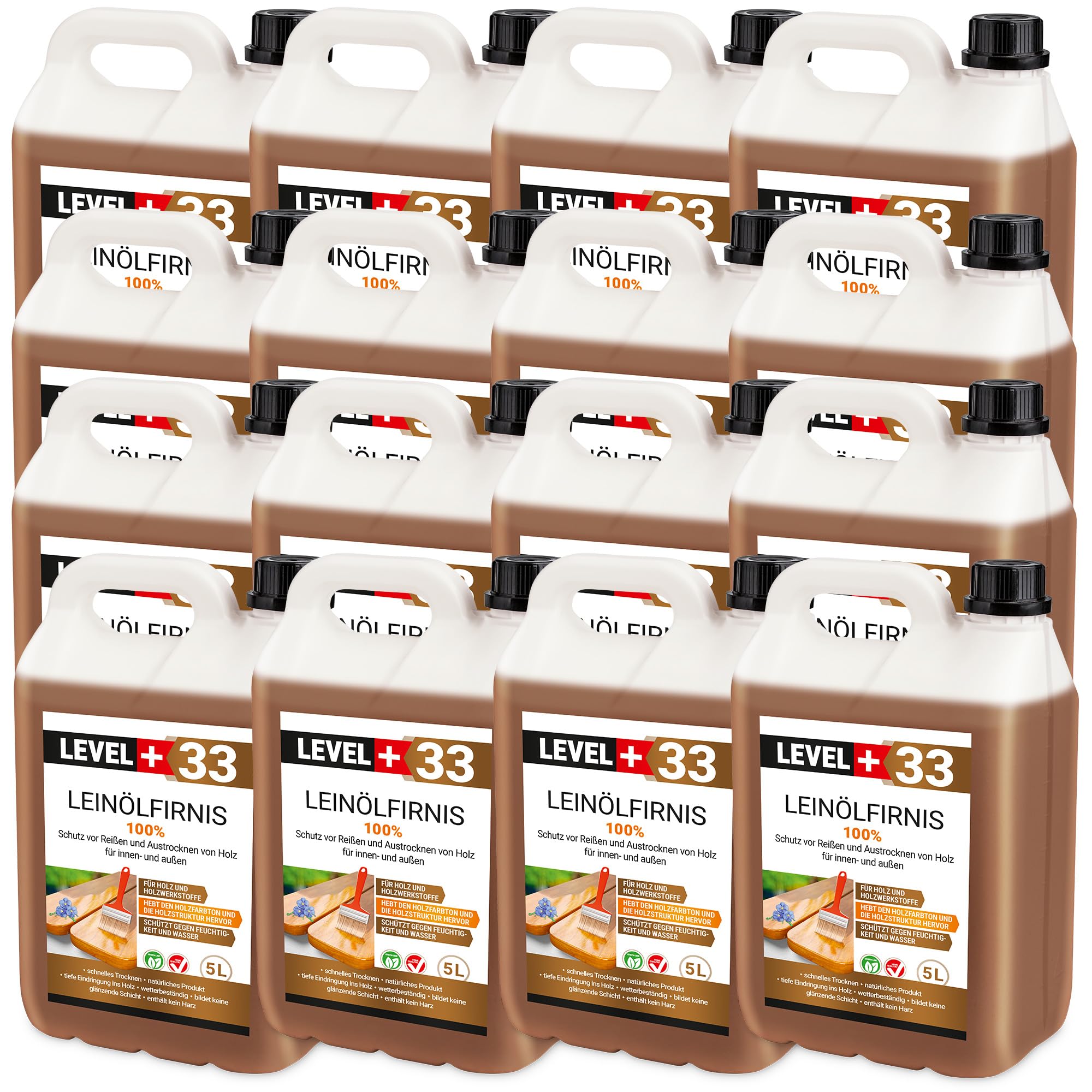 Aceite de linaza 80 litros, protección de madera, doble cocción, cuidado de madera, aceite para madera, secado rápido, protección de madera natural, sin resina RM33