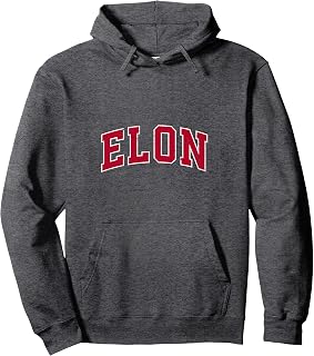 Elon North Carolina NC Vintage Sports Design Red Design Pullover Hoodie