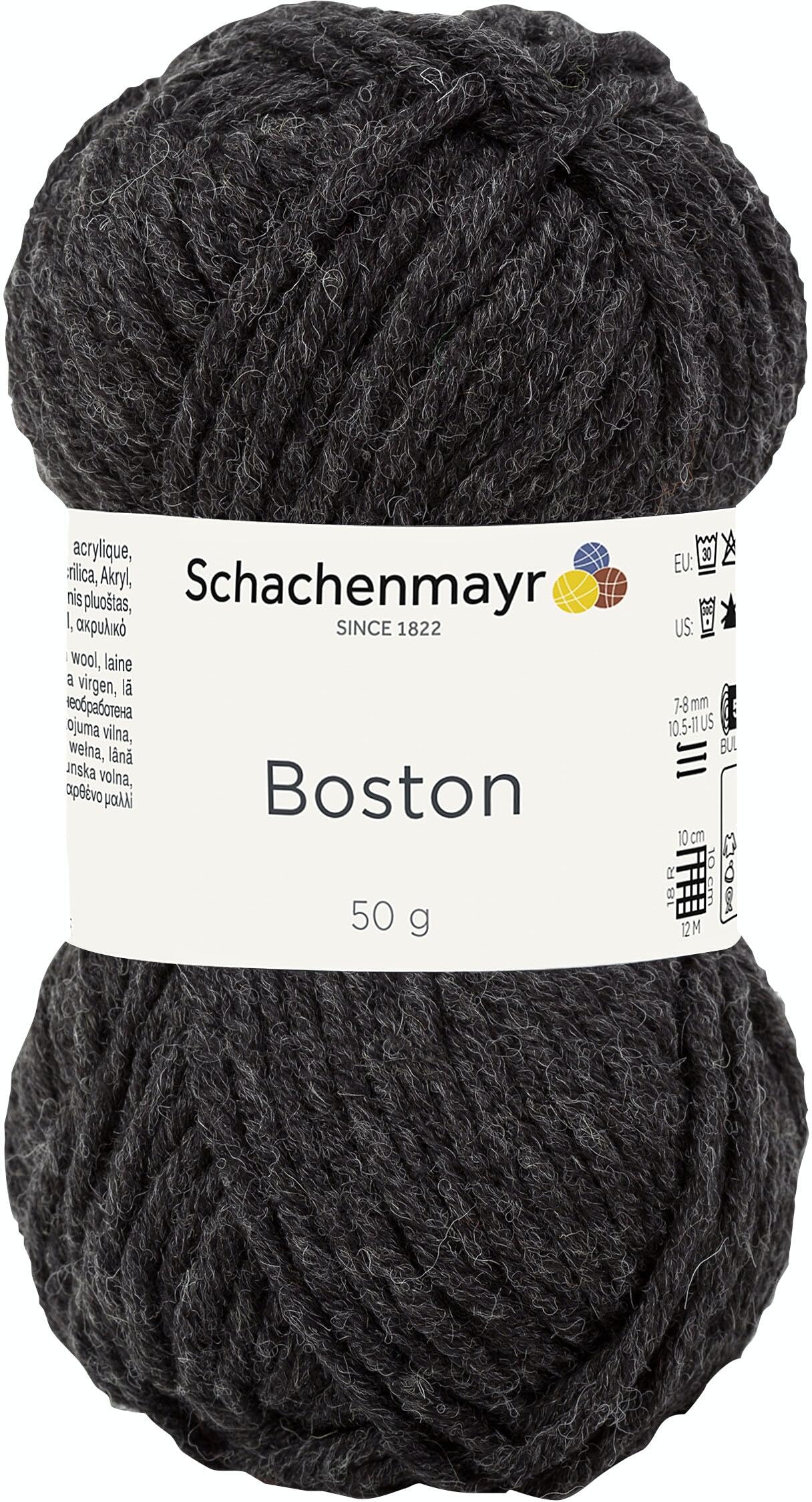 Schachenmayr Boston Häkelgarn Anthrazit Meliert 50 g / ca. 55 m