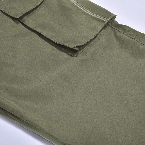 Miniatura 4 de Pantalones de carga para hombre, pantalones de cuerda de pie sólidos casuales con múltiples bolsillos, pantalones tejidos para deportes de calle,