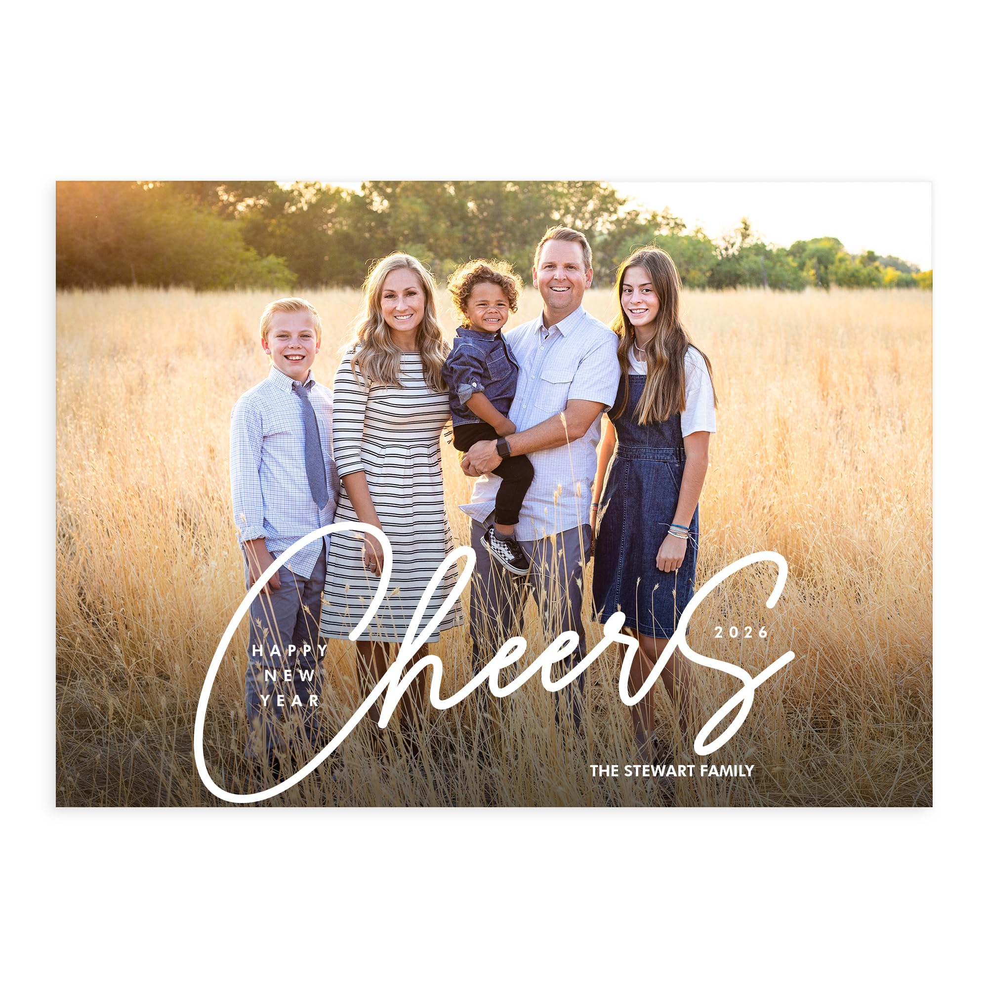 Let's Make Memories Personalized Photo Christmas Cards with Envelopes - Premium Quality - 5x7-2025 Holiday Cards & White Envelopes - Modern Tidings -