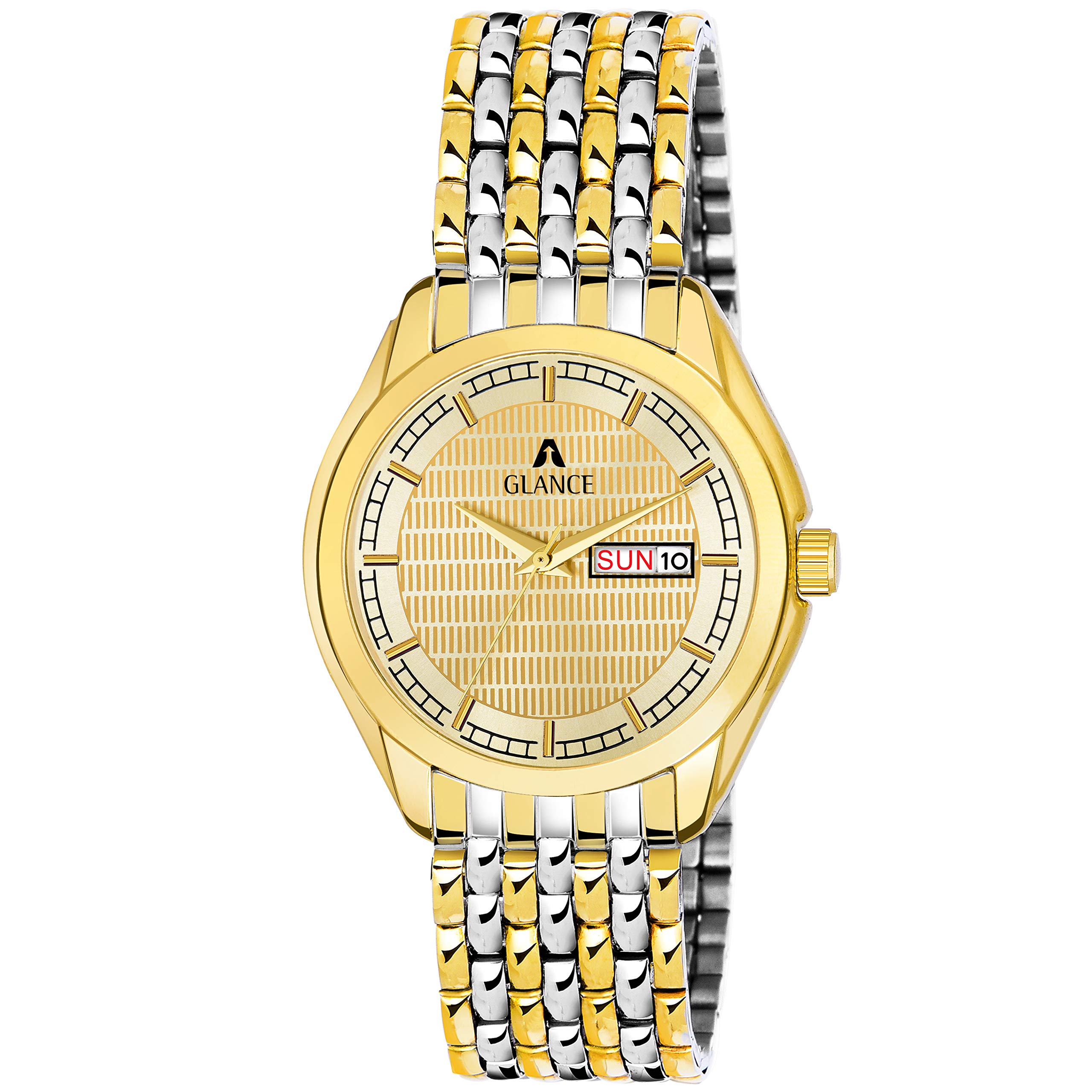 Aglance1528ym01 Gold Dial Analog Wristwatch Collection for Men and Boys with Stylish Stra Adjustable Strap