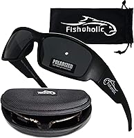 Vista 20 de Fishoholic - Gafas de sol polarizadas para pesca UV400 (14 opciones) con estuche duro y funda, regalo para pesca