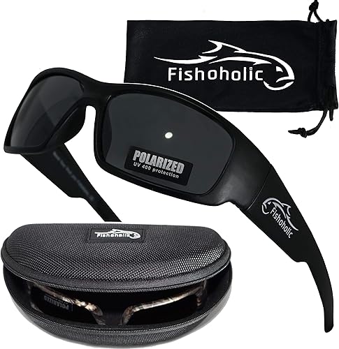 Miniatura 20 de Fishoholic - Gafas de sol polarizadas para pesca UV400 (14 opciones) con estuche duro y funda, regalo para pesca
