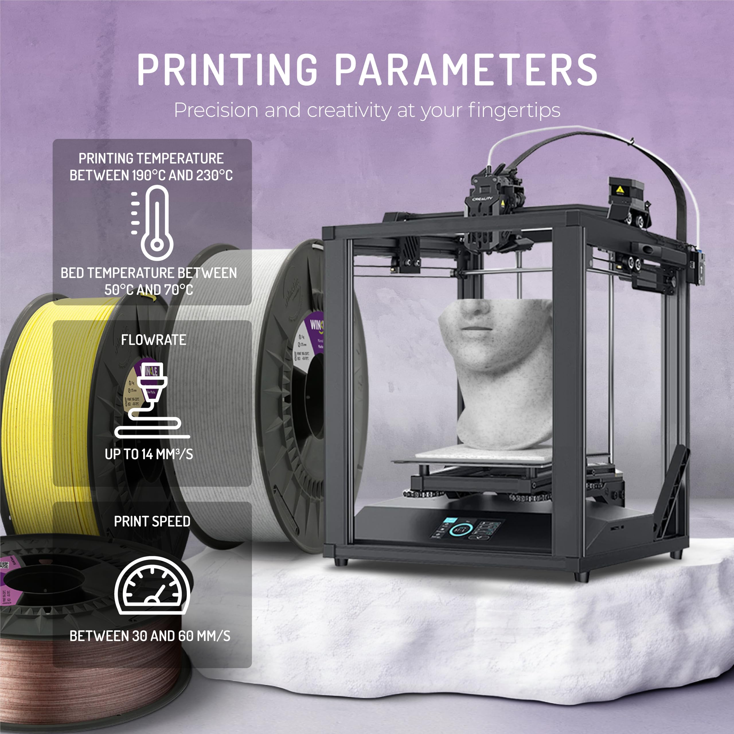 WINKLE Filament PLA HD Texture (Teksturowany) Piaskowy do Drukarki 3D | 1,75 mm 1 kg | Dokładność Wymiarowa | Cewka