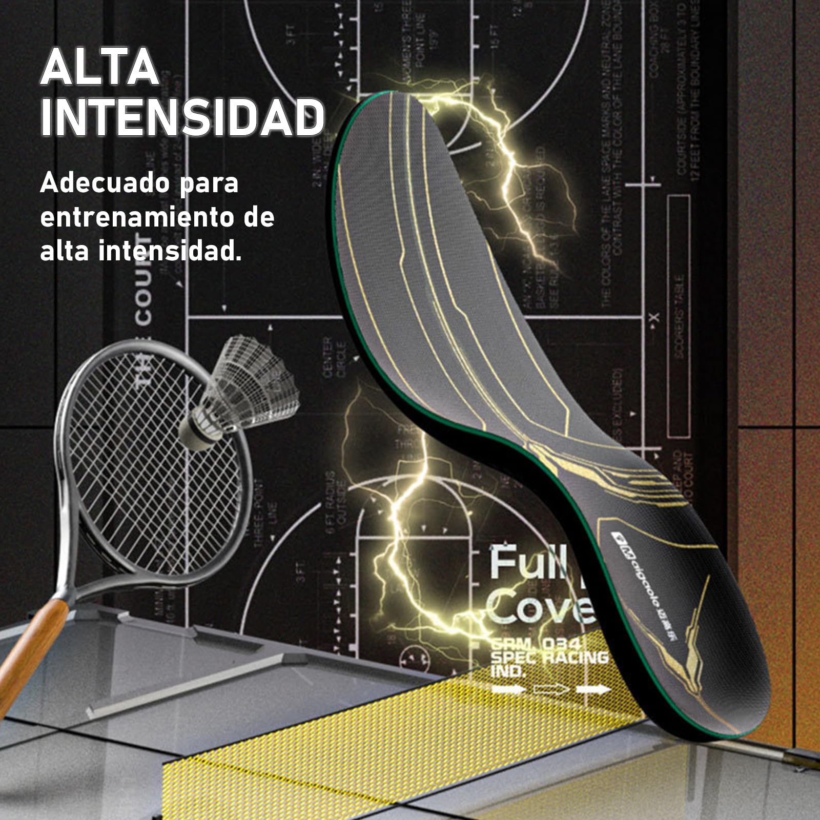 Plantillas de Fibra de Carbono con Soporte para el Arco Plantar para Deporte de Alto Rendimiento – Amortiguación Mejorada, Prevención de Lesiones y Mejora del Rendimiento – Talla EU 39-40