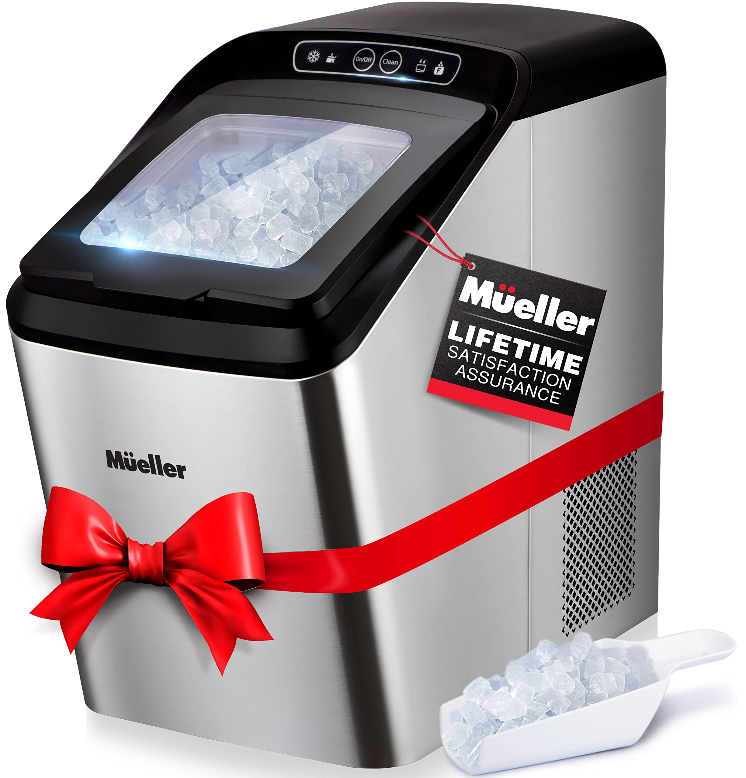 Mueller Nugget Ice Maker Machine, Quietest HeavyDuty Countertop Ice