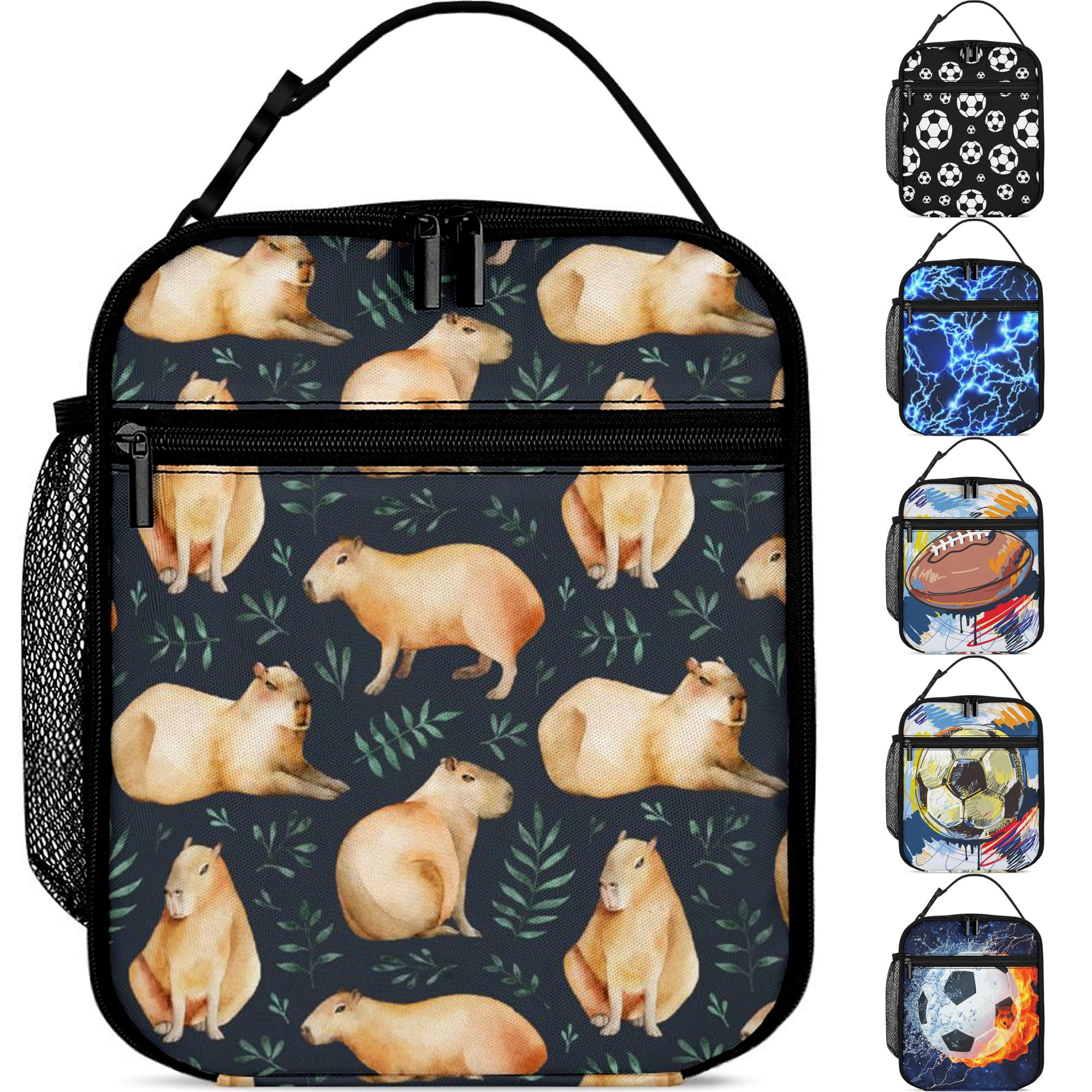 Coobex Soccer Lunch Box Kids Insulated Lunch Bag for Boys Girls Teen