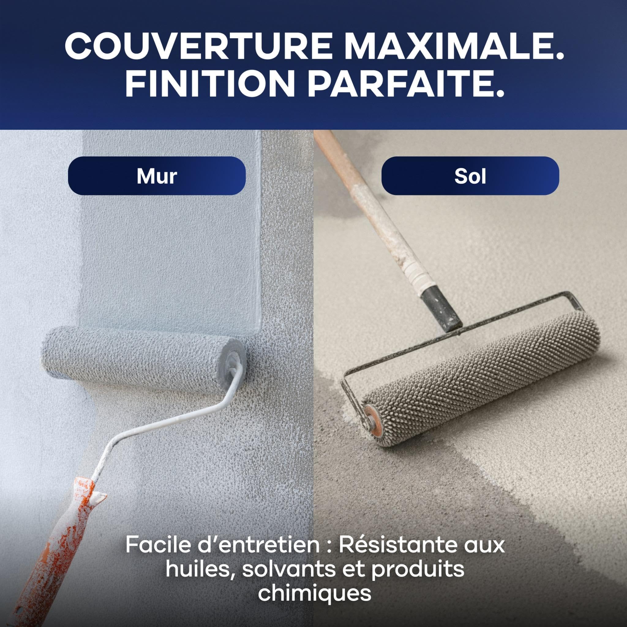 Plid® Peinture Béton 5l Gris Argent – Peinture Sol et Mur Intérieur & Extérieur Haute Résistance