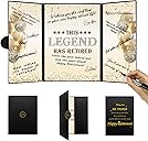 DARUNAXY Black Gold Retirement Party Decorations, This Legend Has Retired Alternative Signature Guest Book for Men Women Happy Retirement Gifts Signing Card Board for Retirement Farewell Party Supply