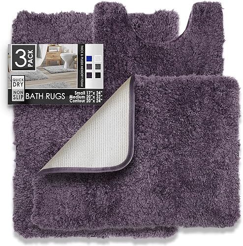 Clara Clark Tapete de baño peludo con respaldo antideslizante de goma Tapete de baño súper suave Clara Clark Tapete de baño peludo con respaldo antideslizante de goma Tapete de baño súper suave