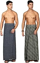 Nandu® Brand Men's Cotton Stitched New Printed Lungies - Pack 2 (Pattern & Design May Vary, Multicolour, (2.00Mtrs) # Premium Wear #