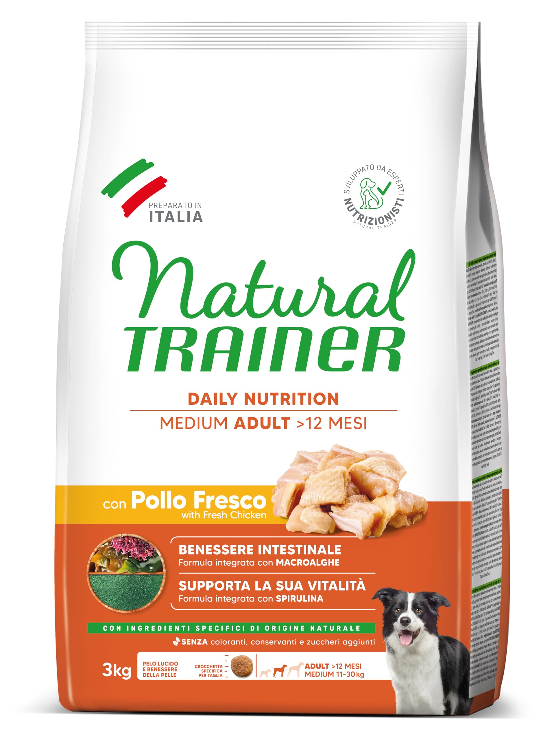 Trainer Natural Cibo per Cani Medium Adult, Pollo, 3 Kg