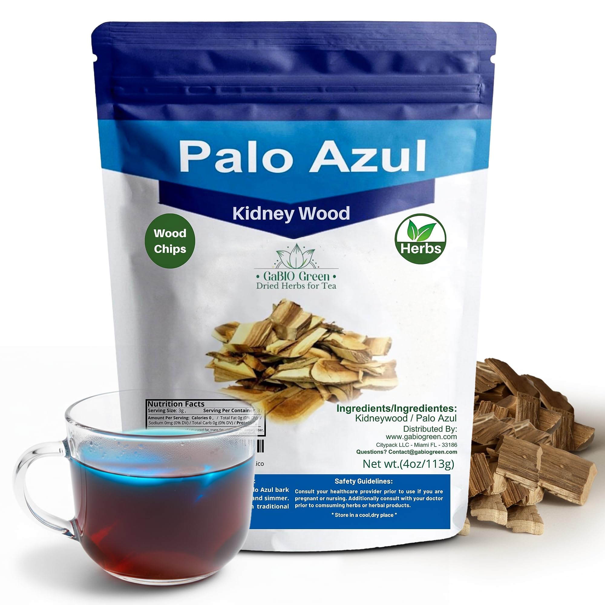 Kidney Wood 4 oz, Resealable Bag , Blue Stick Tea , Palo Azul Tea Bark , Palo Azul Wood Chips ,Palo Azul 4 oz , Product From Mexico.