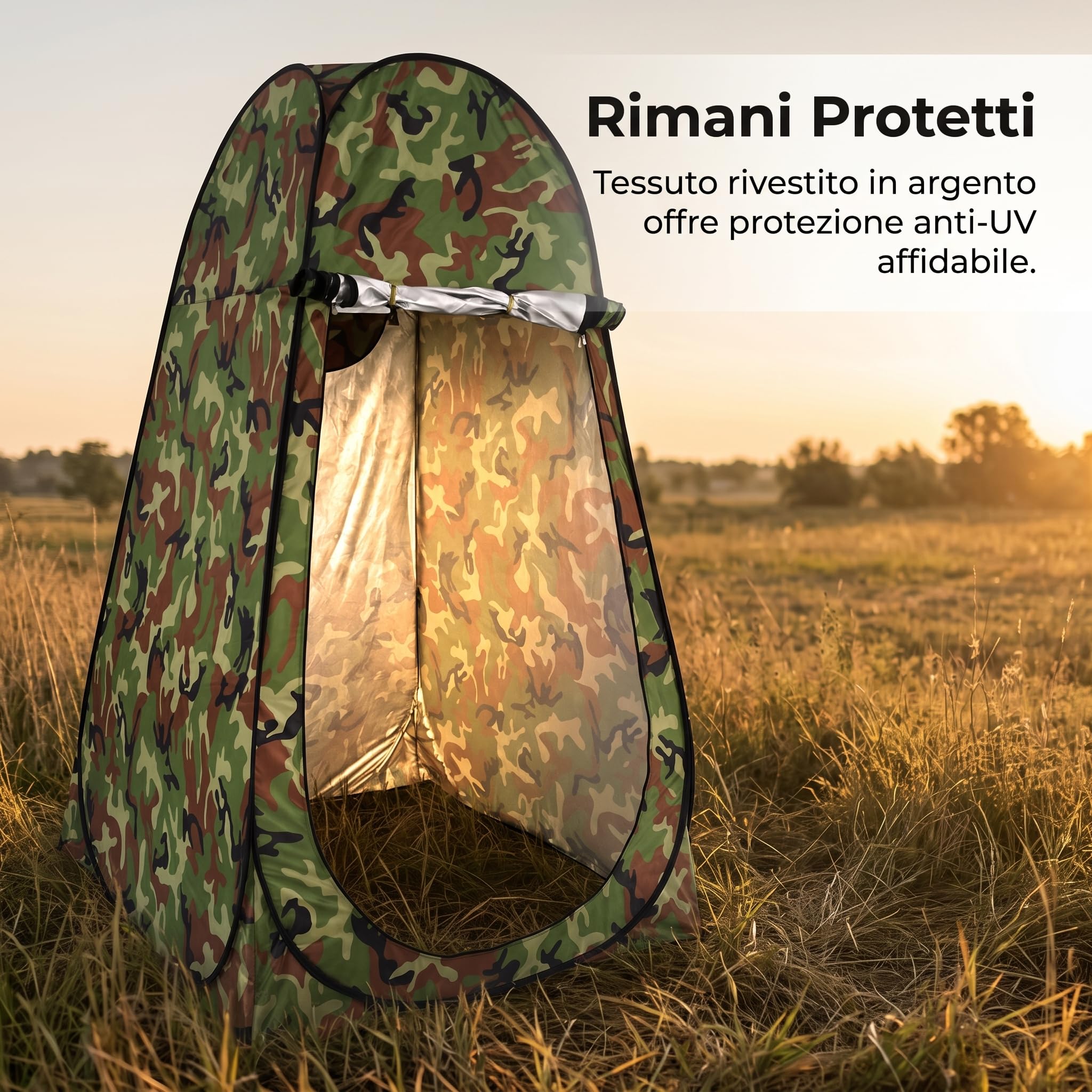 Up Mimetica Portatile per Caccia e Pesca, con Protezione Anti-, Mimetico foresta con una porta e cinque finestre, multi-angolo