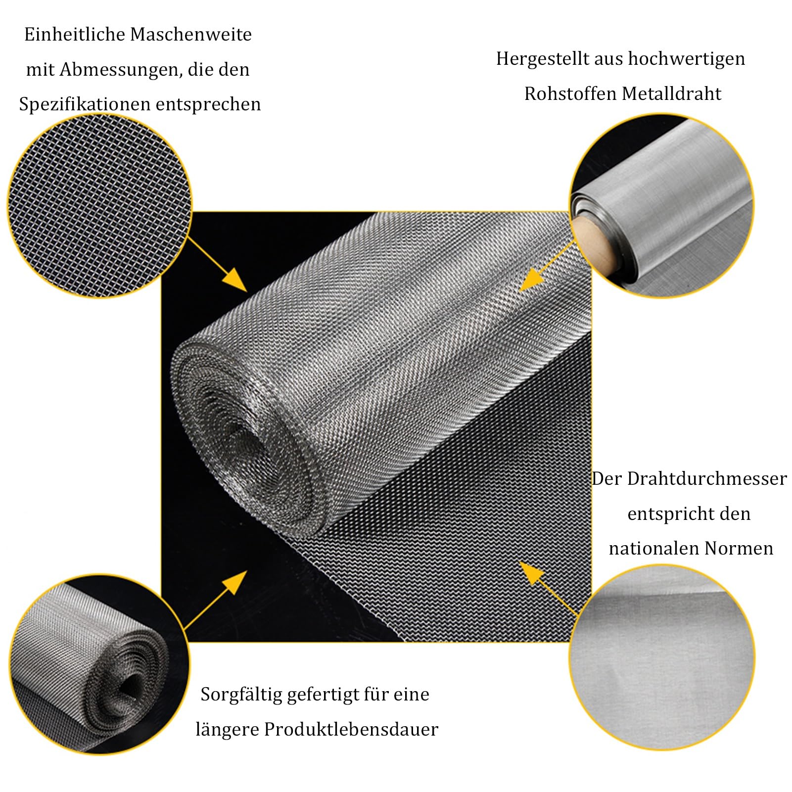 304 Grill, 1 x 1 m, gewebtes Drahtgeflecht, 60 Maschen (280 Mikns), perfekt für Filtrations-Hardware und Bastelarbeiten