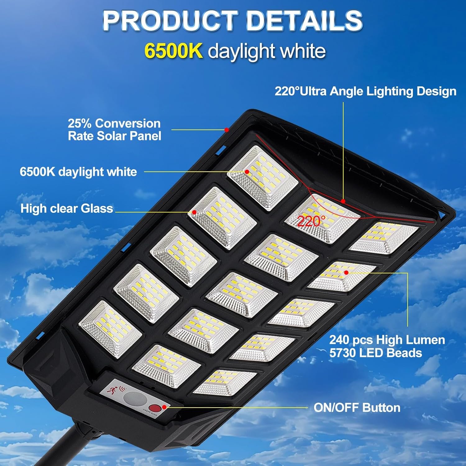 Solar Lights Outdoor,IP66 Waterproof Solar Street Lights with Motion Sensor Remote,6500K Dusk to Dawn Flood Light for Parking Lot/Yard/Garden (4 Pack) Solar Lights Outdoor,IP66 Waterproof Solar Street Lights with Motion Sensor Remote,6500K Dusk to Dawn Flood Light for Parking Lot/Yard/Garden (4 Pack)