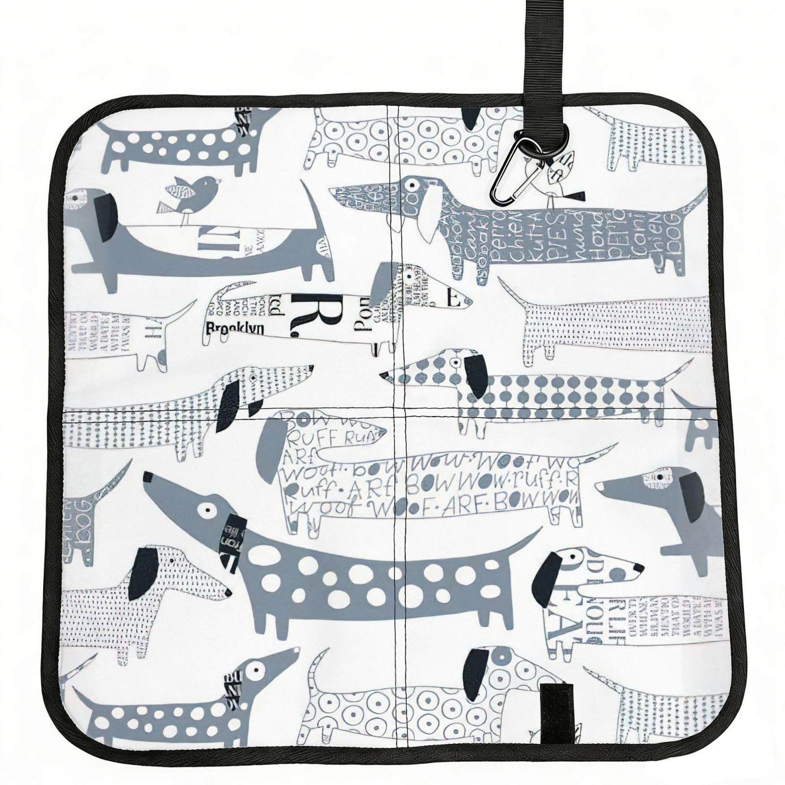 AYYQWE Cute Dachshund Dog Print Foldable Seat Cushion Portable Chair Pad Office Commuting Picnic Camping Outdoor