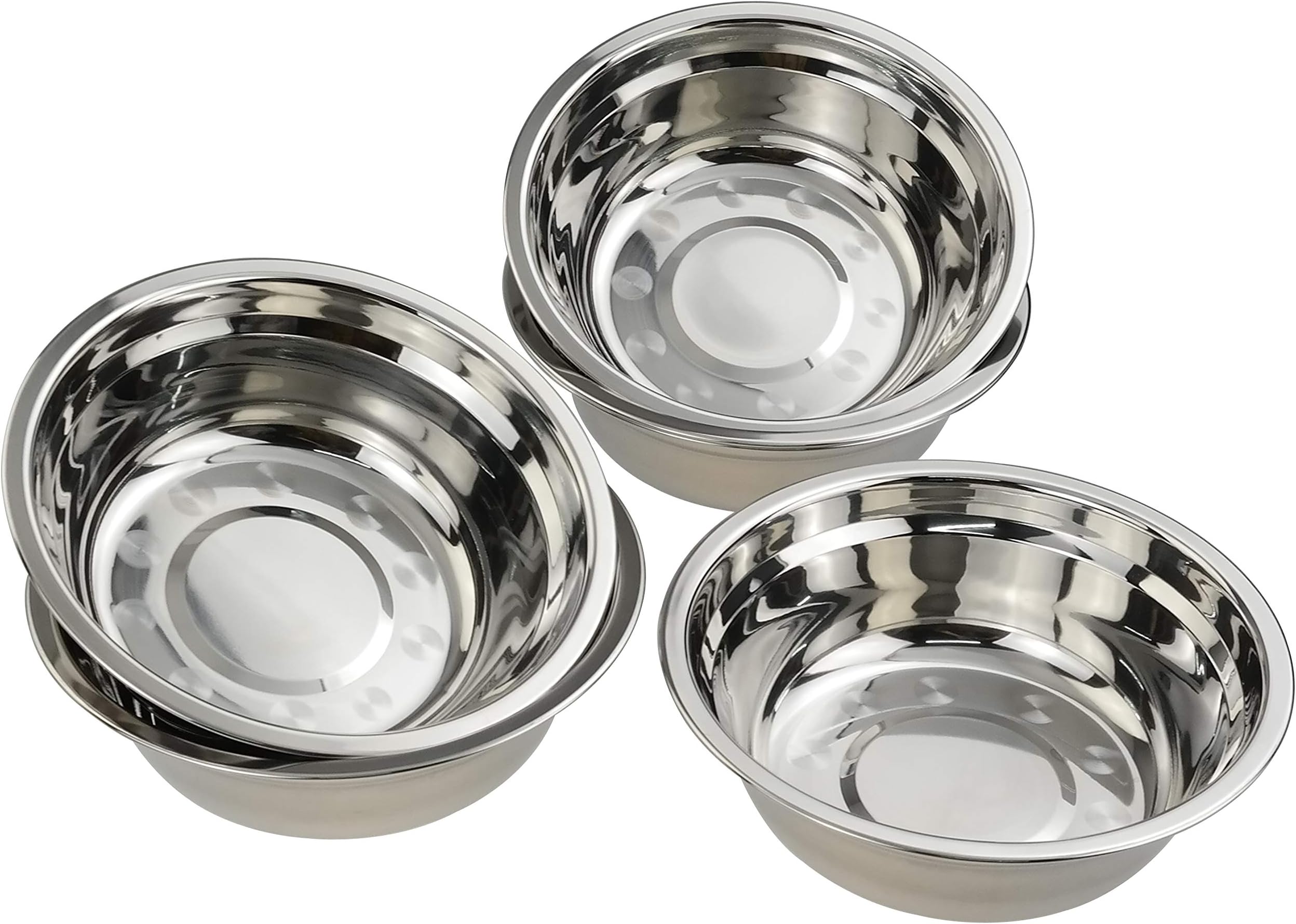 Lesbye Stainless Steel Salad Mixing Bowls, Metal Prep Bowl, Set of 4