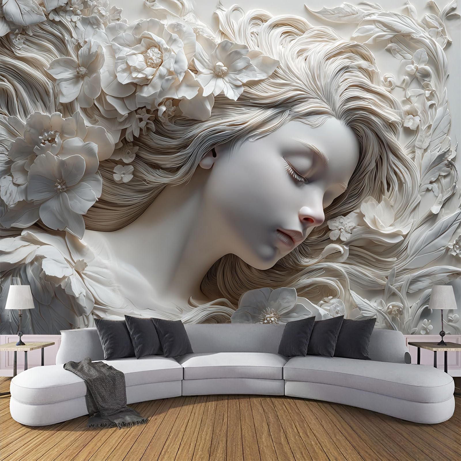 Papier peint panoramique pour agrandir une pièce sombre et masquer les défauts d'un mur