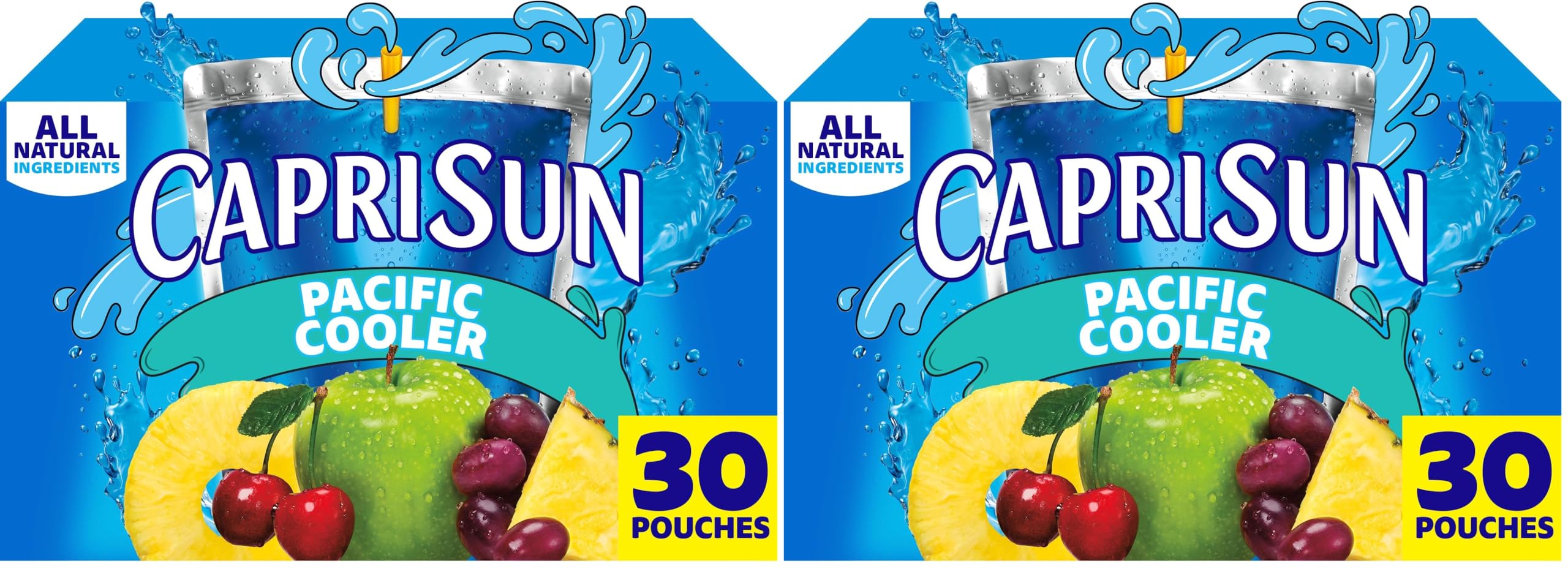 Pacific Cooler Mixed Fruit Naturally Flavored Kids Juice Drink Blend (30 ct Box, 6 fl oz Pouches) (Pack of 2)