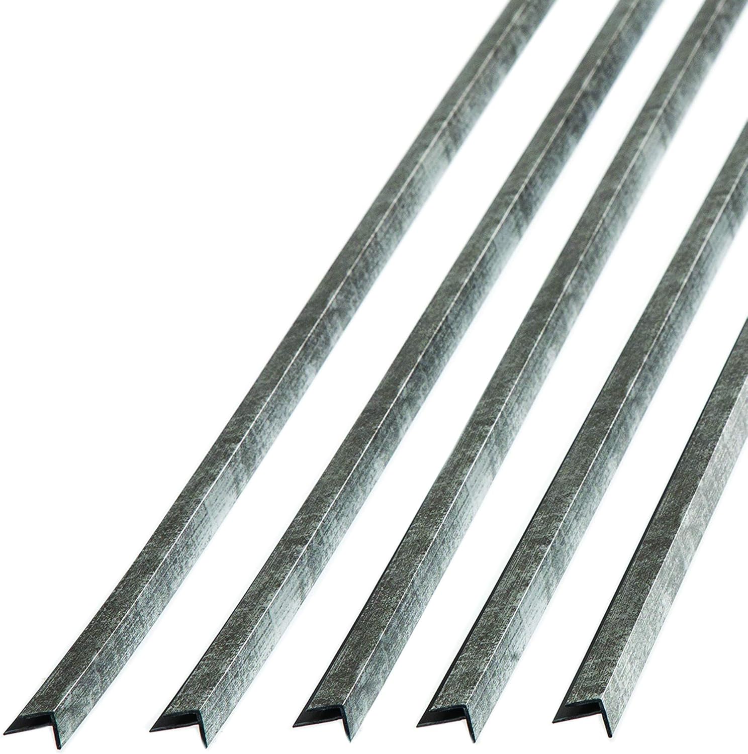 FASÄDE 47 in. Decorative Vinyl Outside Corner Trim Crosshatch Silver (5 Pack)