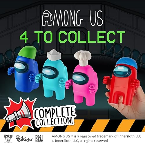 Miniatura 5 de P.M.I. Figura de acción de Among Us, uno de los cuatro coleccionables de 4.5 pulgadas de alto, juguetes Among Us y mini juguetes jugables, compañero