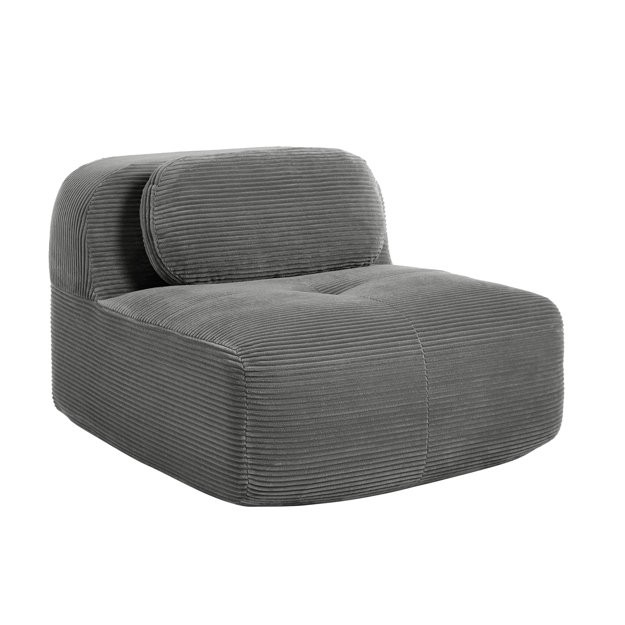 Armless Sofa W 1 Pillow for Modular Sectional Sofa Single Sofa for Convertible Sectional Corduroy Sofa Couch for