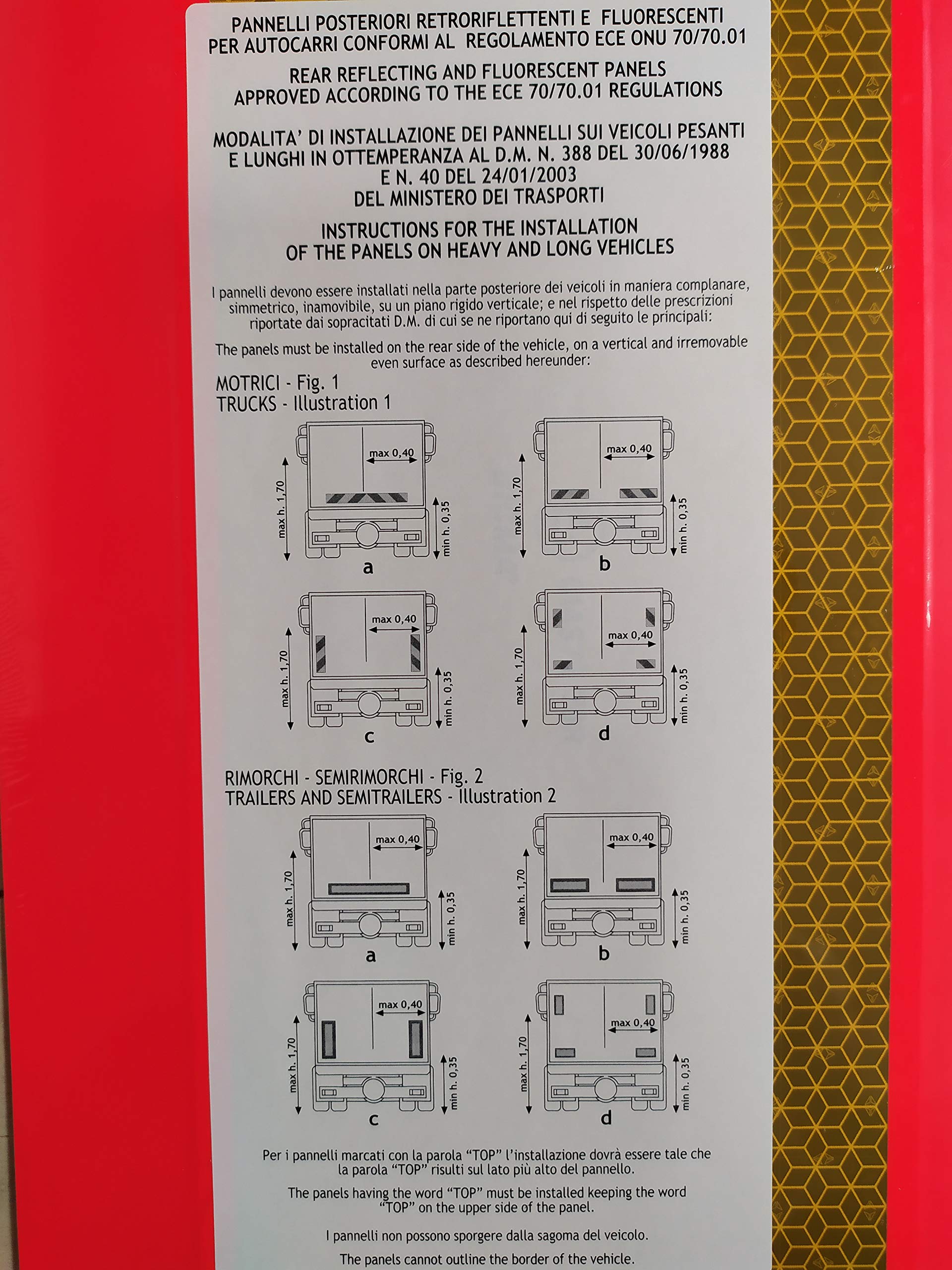 Hongu Pannelli Posteriori Riflettenti Base Alluminio Rimorchio Kit 2 Pezzi Omologati Manutenzione E Sicurezza Hongu 7421128598522