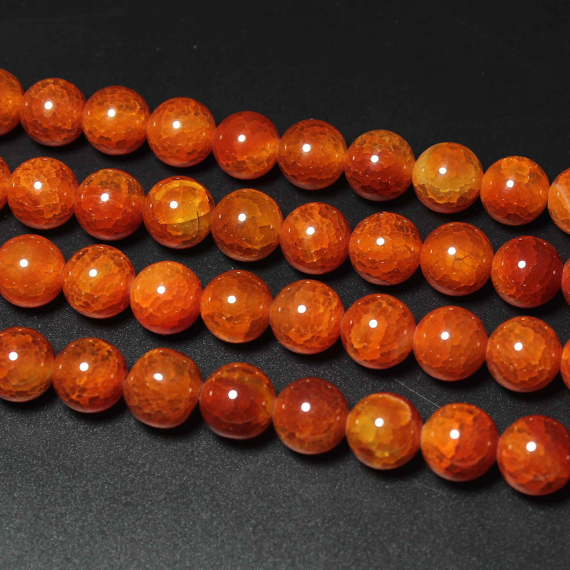 180 perline rotonde colorate in agata indiana, da 6 mm, per la creazione di gioielli fai da te, con cordoncino elastico da 10 m