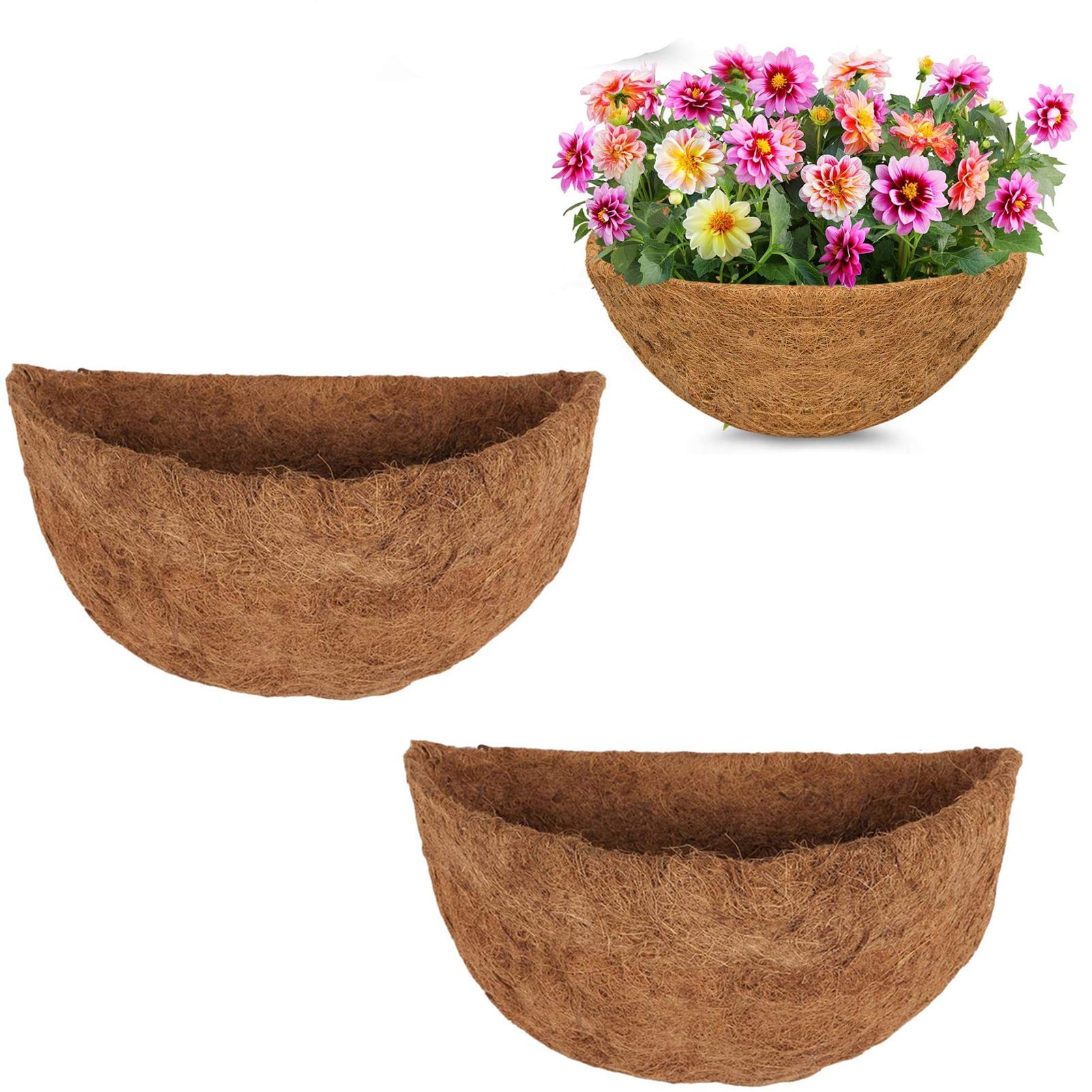 Buy Lamptti 2 PCS Half Round Coco Liner 16", Half Round Coconut Fiber
